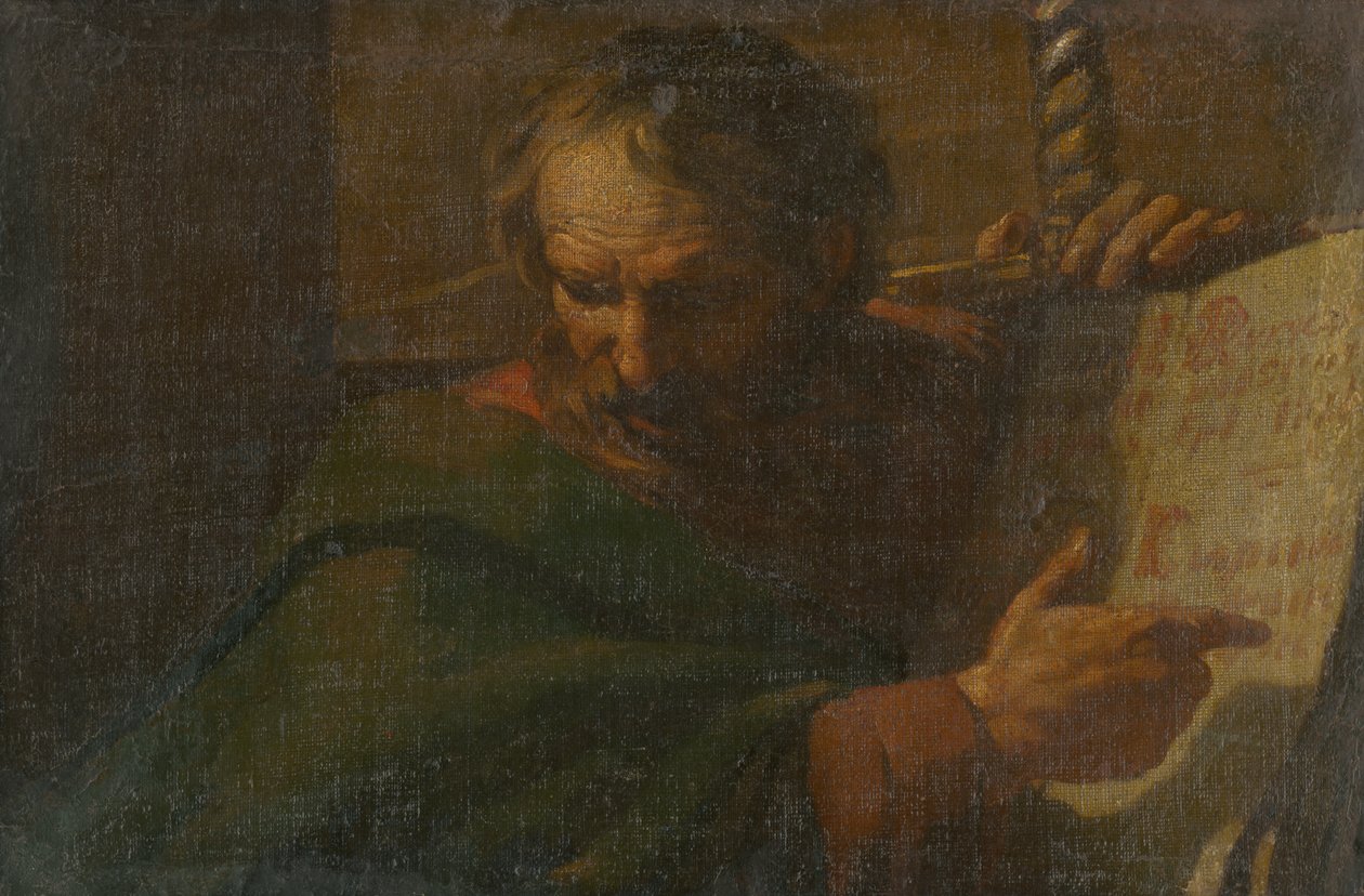 Saint Paul læser fra en bog af Unbekannt