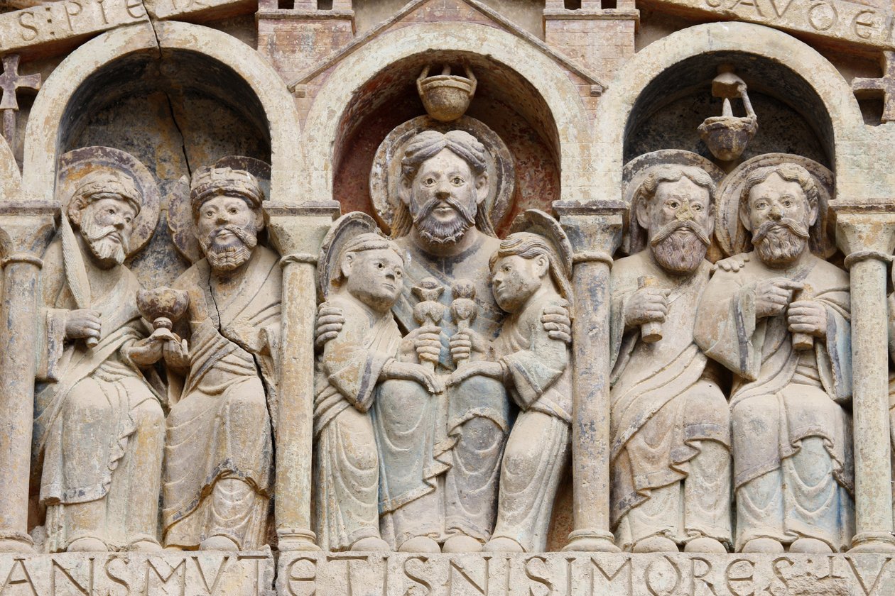 Sainte Foy klosterkirke tympanum: Abraham, Conques, Frankrig af Unbekannt