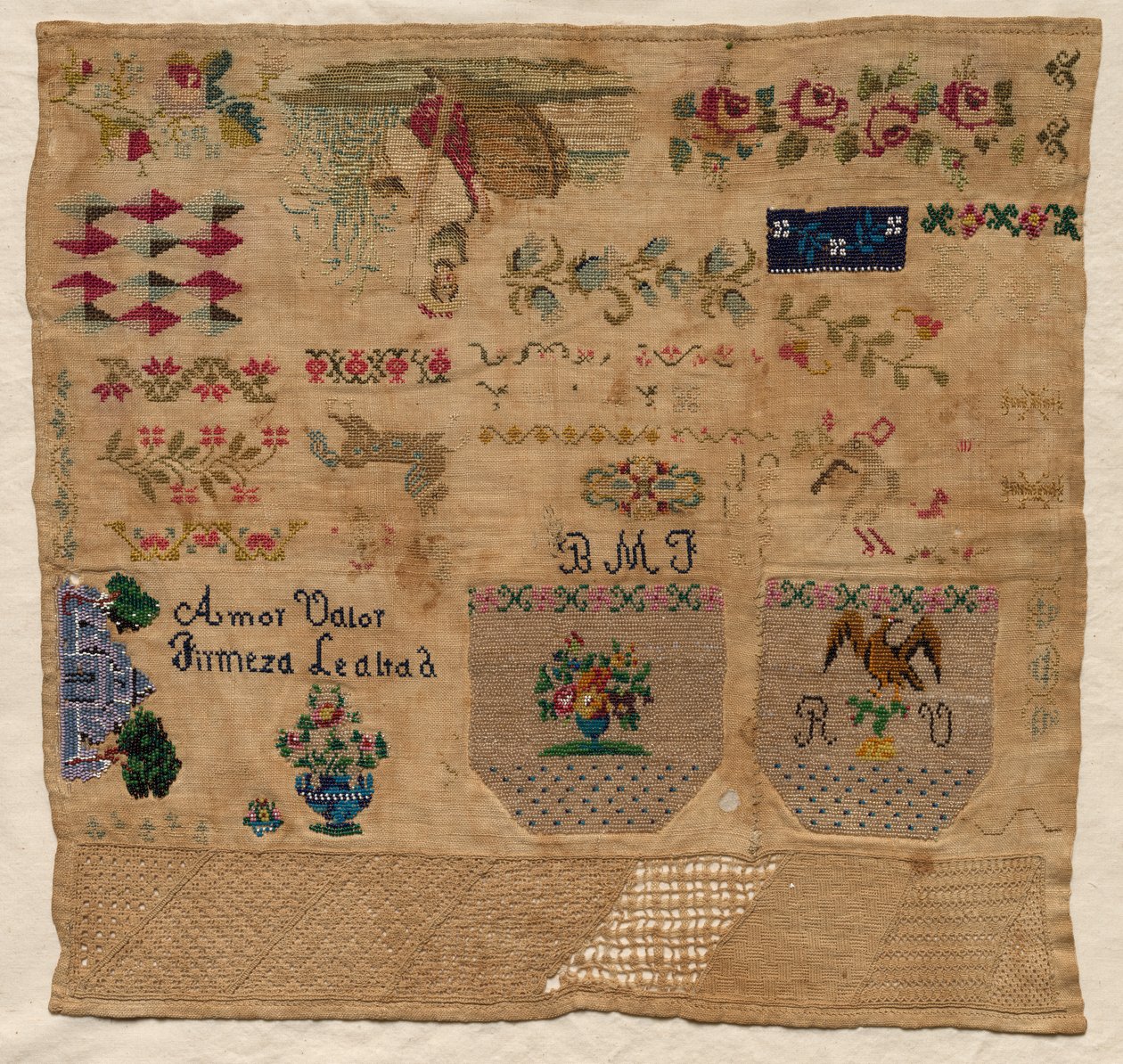 Sampler, 1800-tallet. af Unbekannt