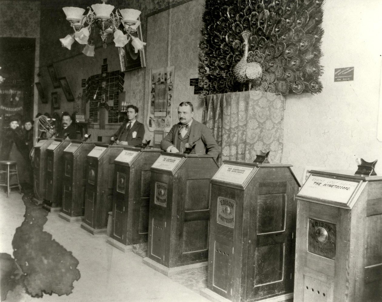 San Francisco Parlor med kinetoskoper, 1894-1895 af Unbekannt