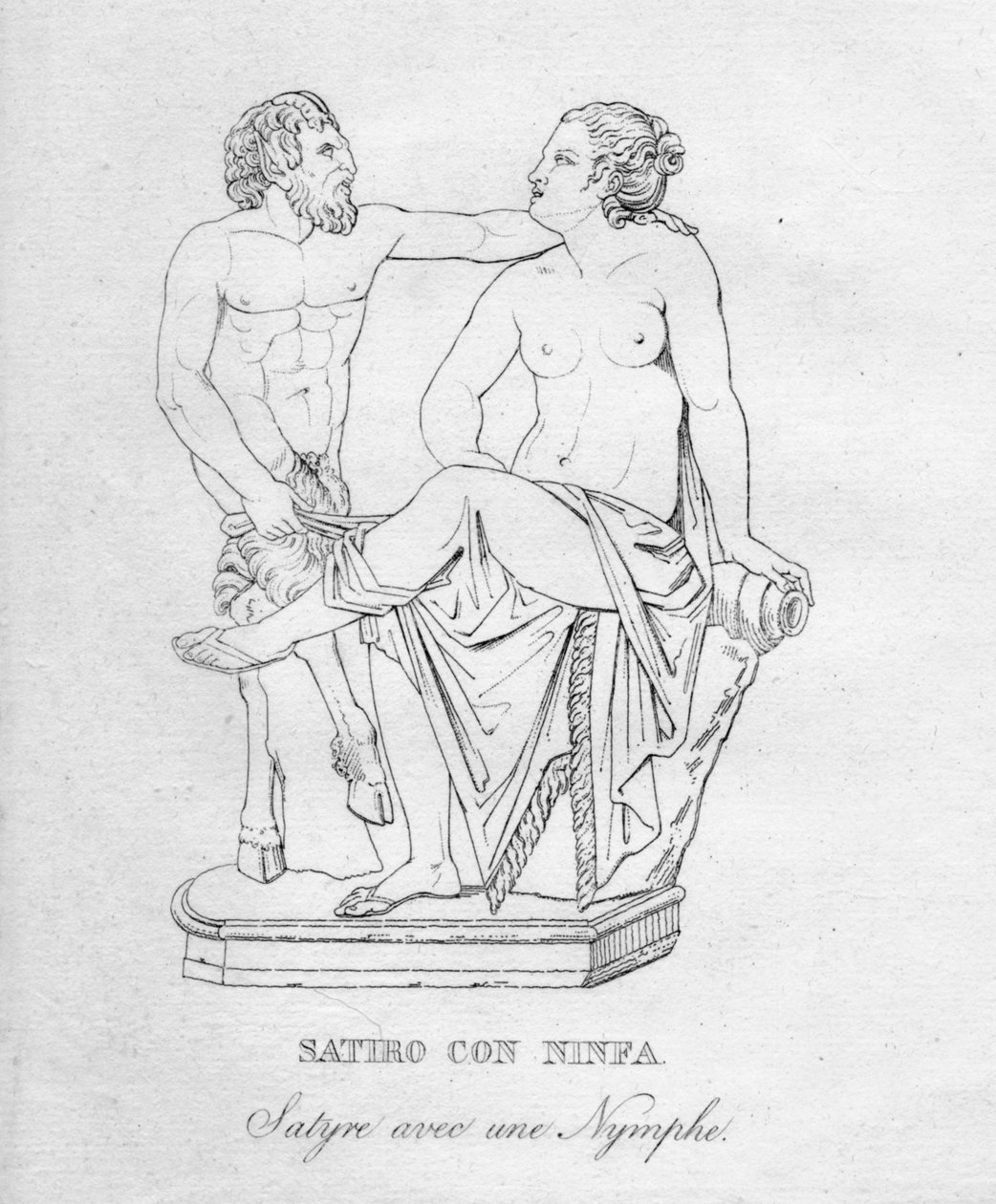 Satiro Con Ninfa Satyr med en nymfe, c1850 af Unbekannt