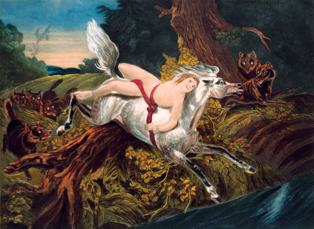 Scene fra Byrons digt Mazeppa, c1820. af Unbekannt