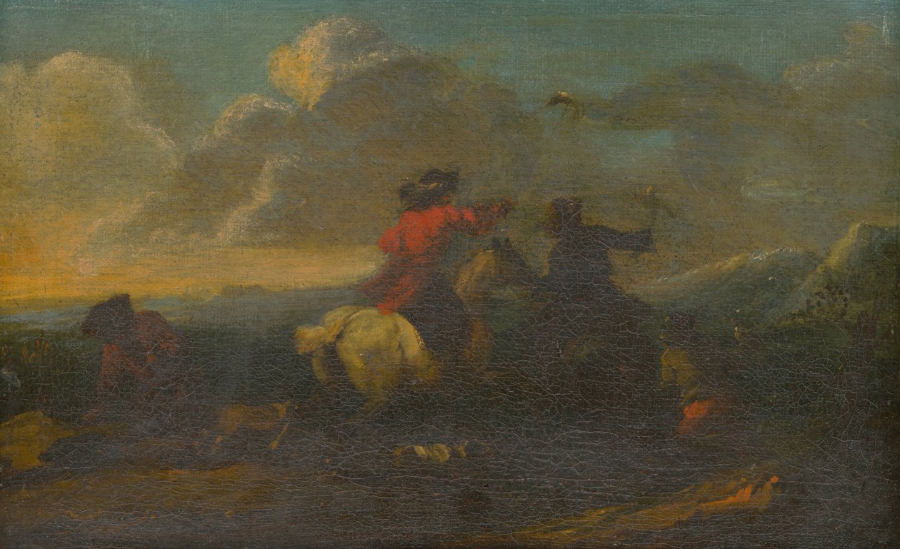 Scene fra Cavalry Battle af Unbekannt