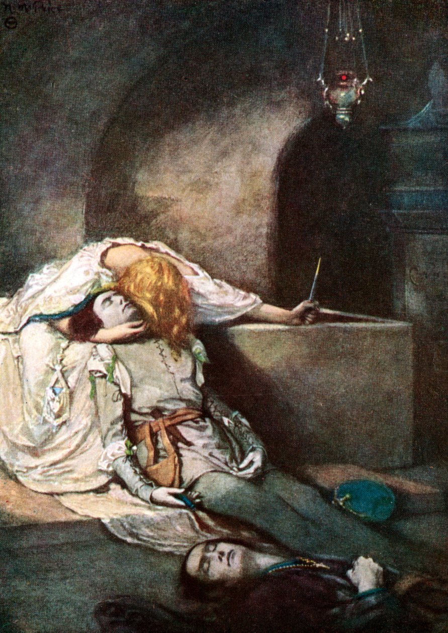 Scene fra Shakespeares Romeo og Julie af Unbekannt