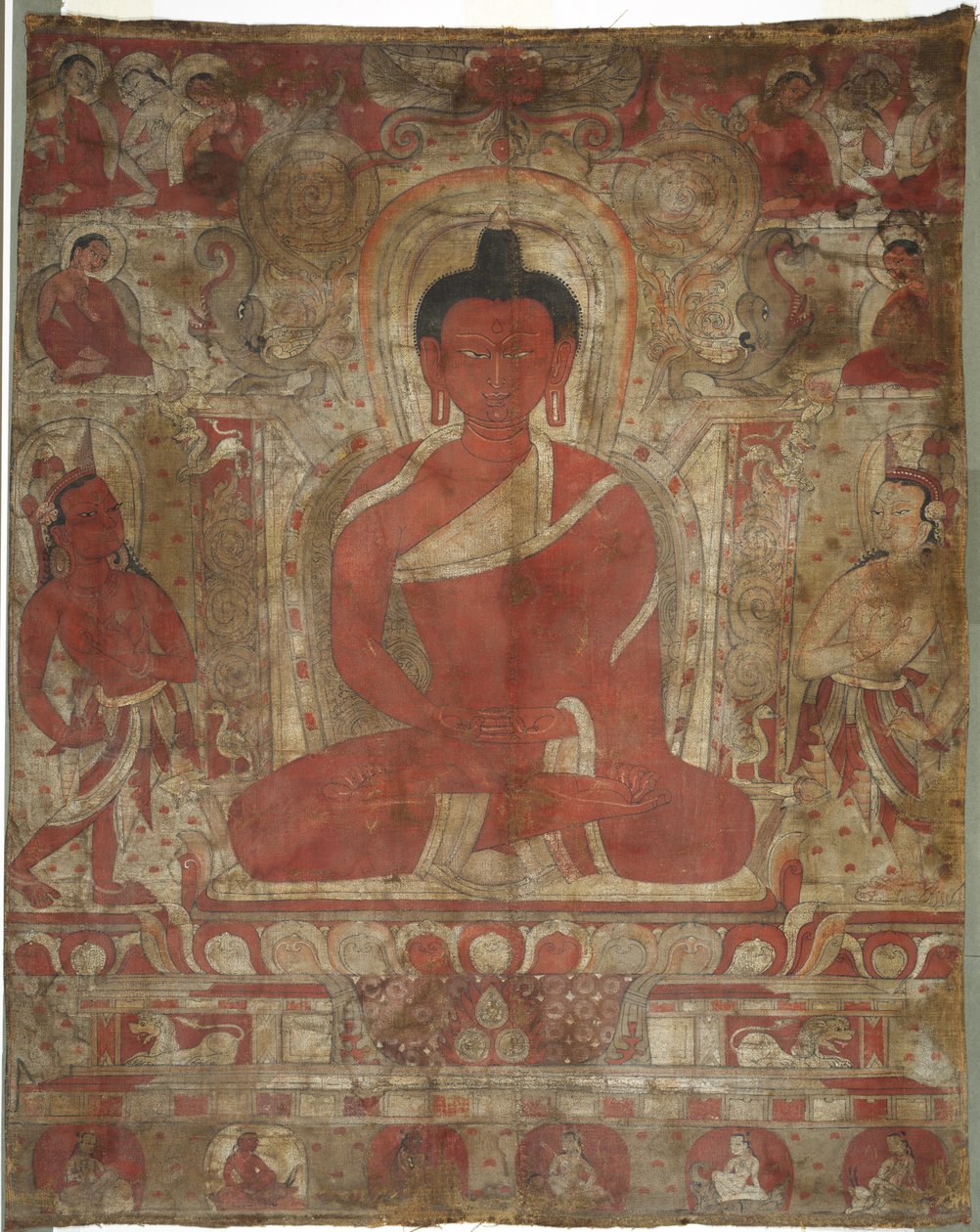Siddende Amitabha med ledsagere, ca. 1100-tallet. af Unbekannt