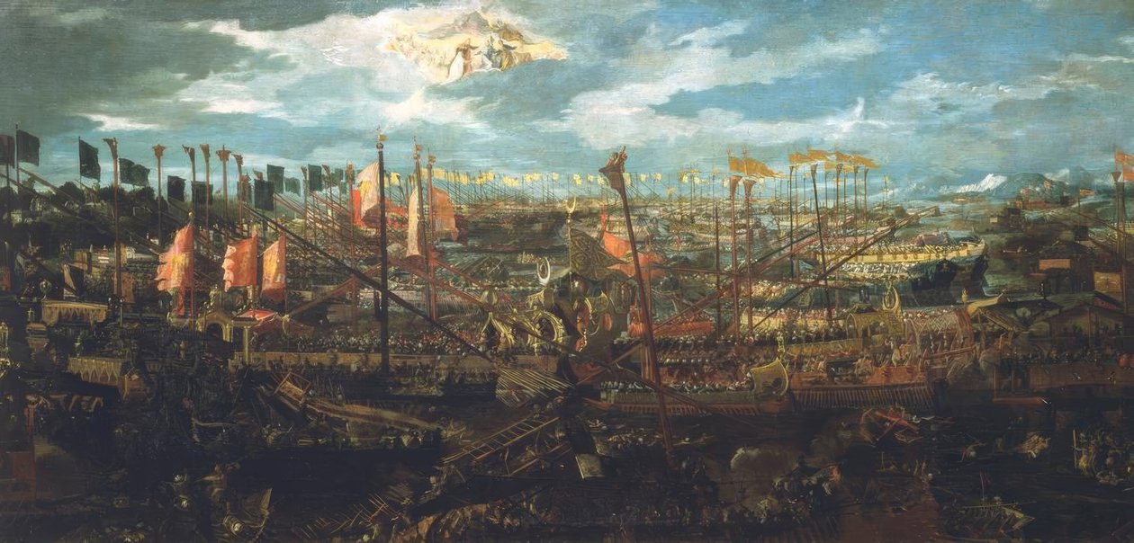 Slaget ved Lepanto 1571 / venez. Gem. af Unbekannt