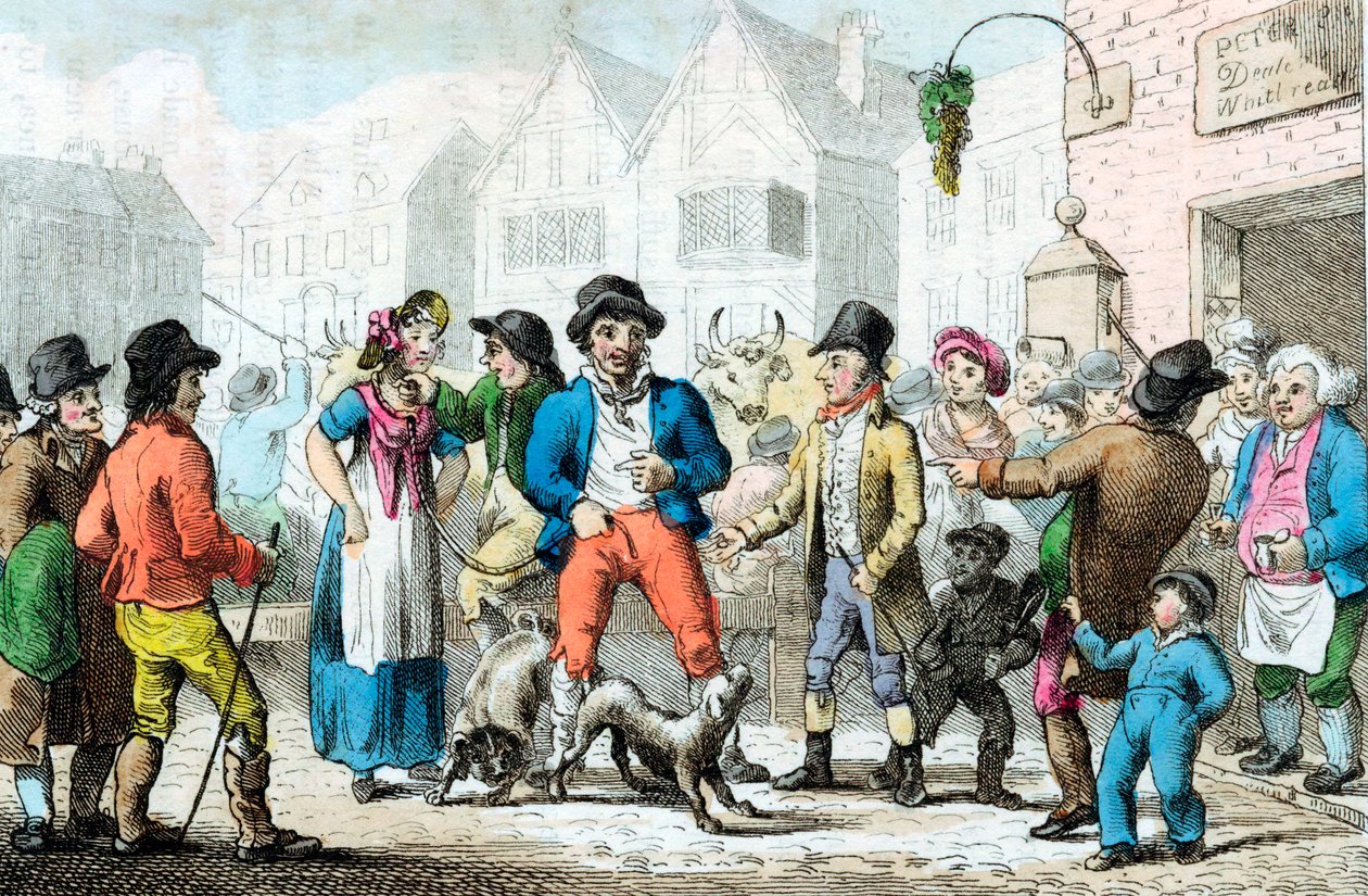 Sælger en kone til højstbydende, 1816 af Unbekannt