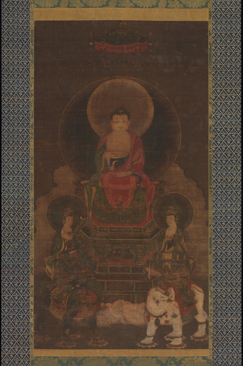 Shaka Shakyamuni-triaden, 1200-tallet. af Unbekannt