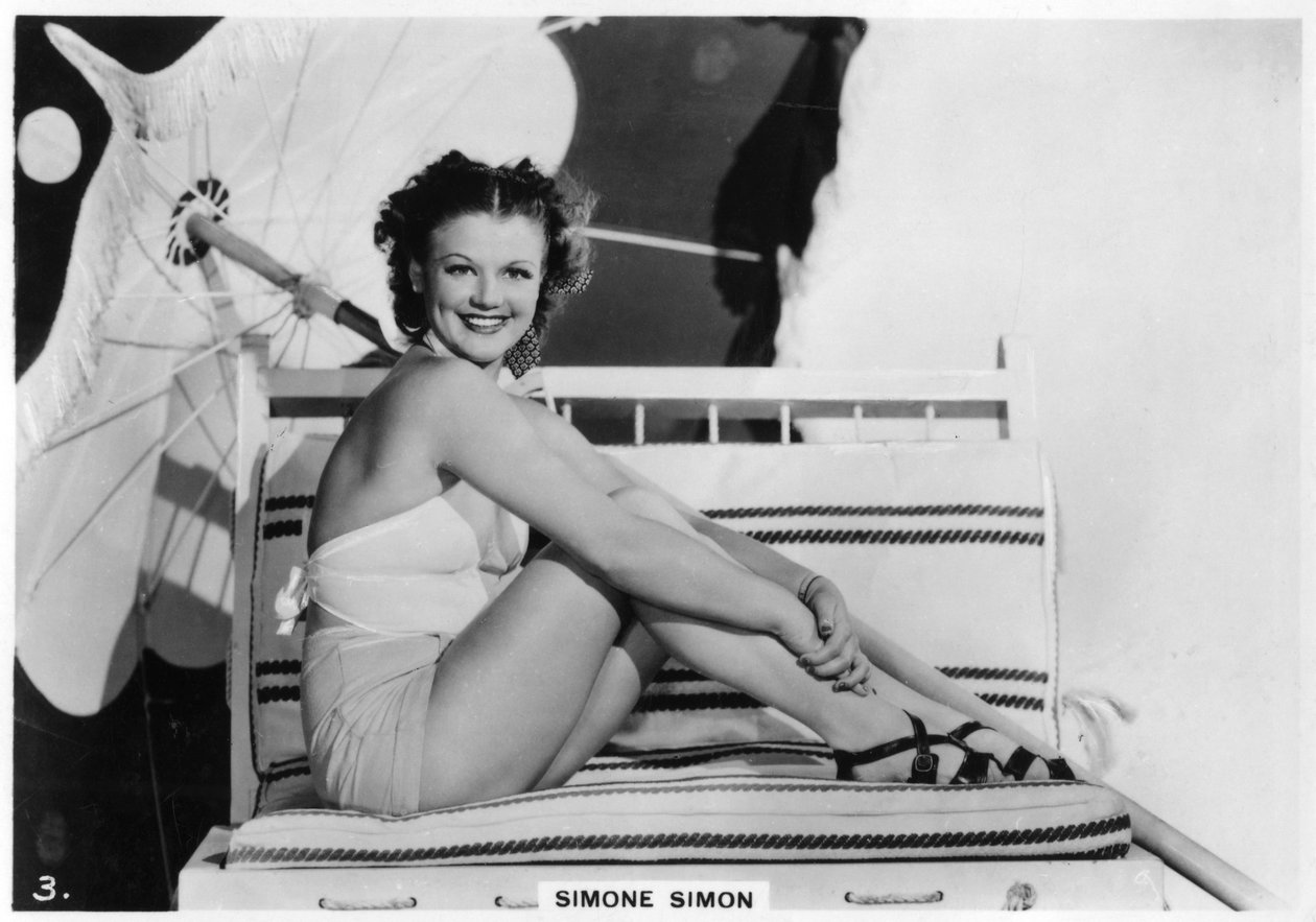 Simone Simon, fransk filmskuespillerinde, c1938 af Unbekannt
