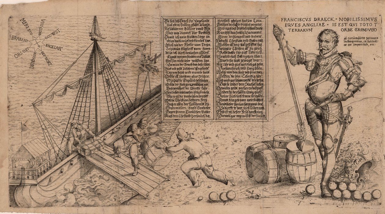 Sir Francis Drake, ca 1588. af Unbekannt