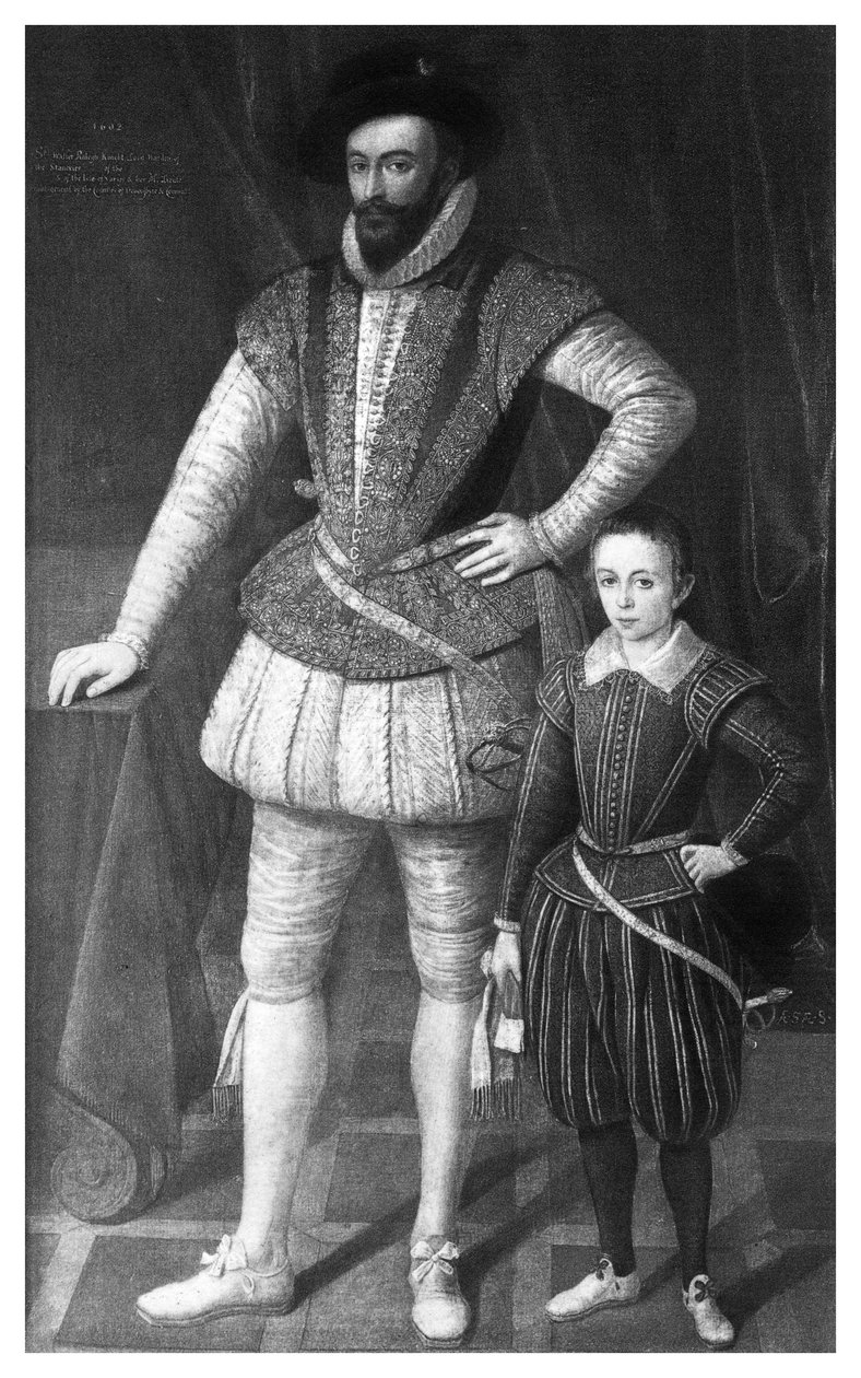 Sir Walter Raleigh og hans søn, 1602, 1896 af Unbekannt
