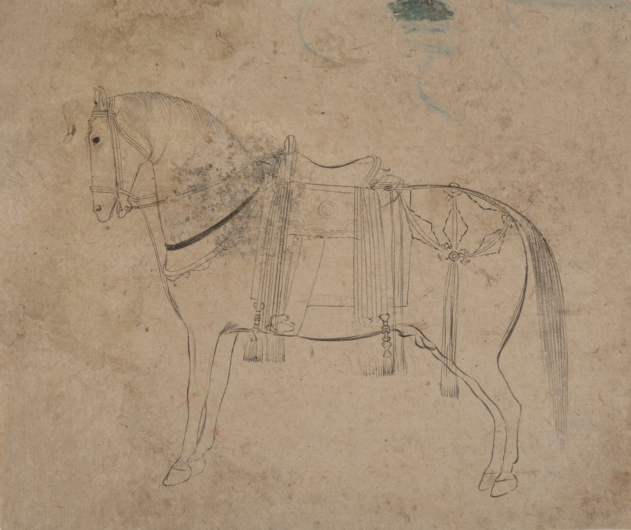 Skitse af en hest, slutningen af det 18. århundrede. af Unbekannt