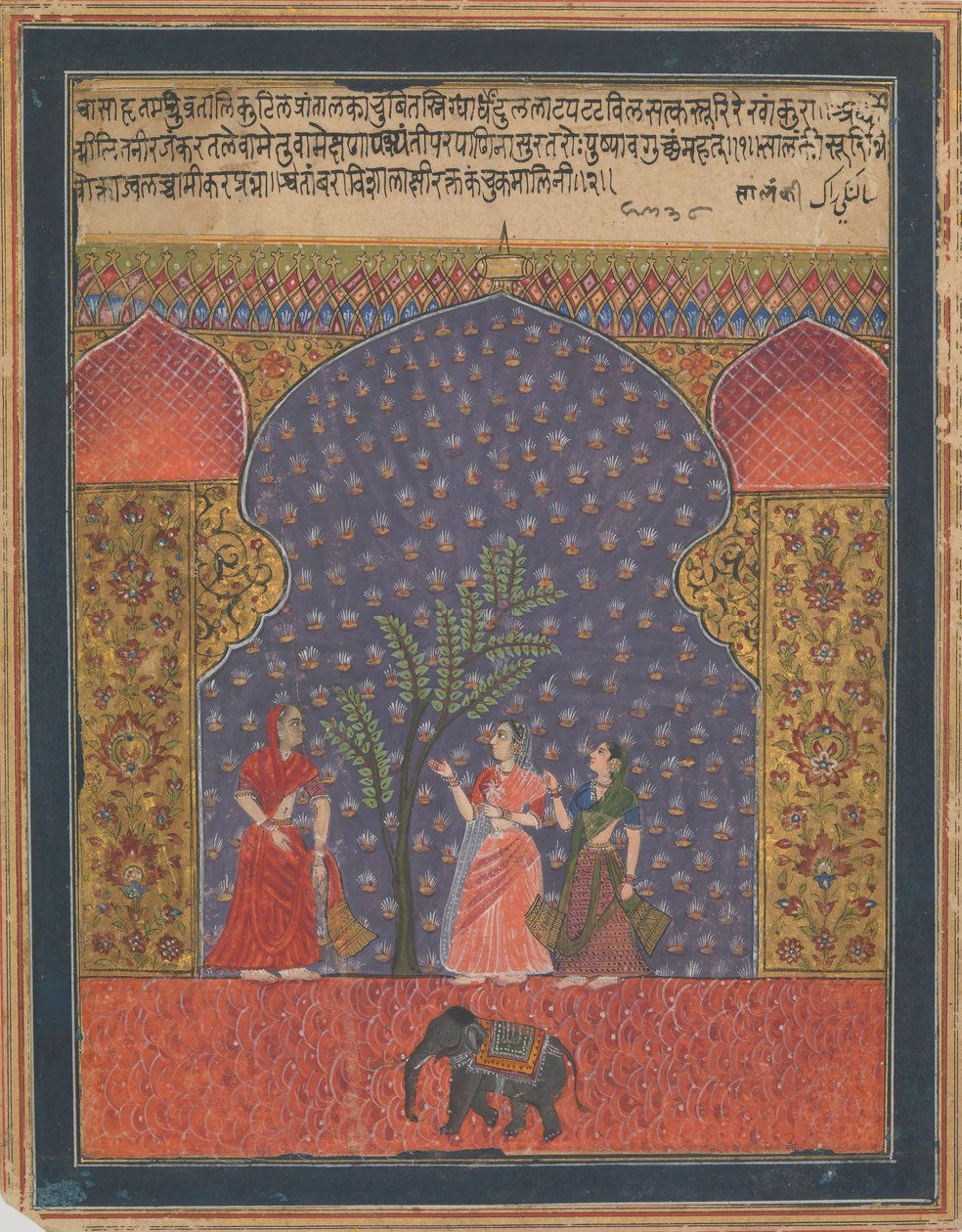 Solanki Raga, Folio fra en Ragamala, ca. 1590. af Unbekannt