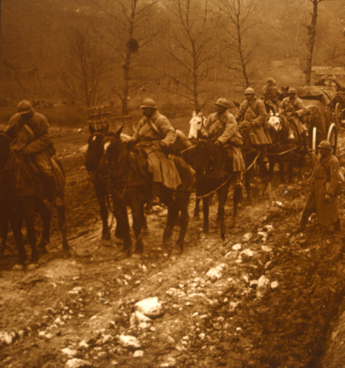 Soldater på farten, c1914-c1918 af Unbekannt