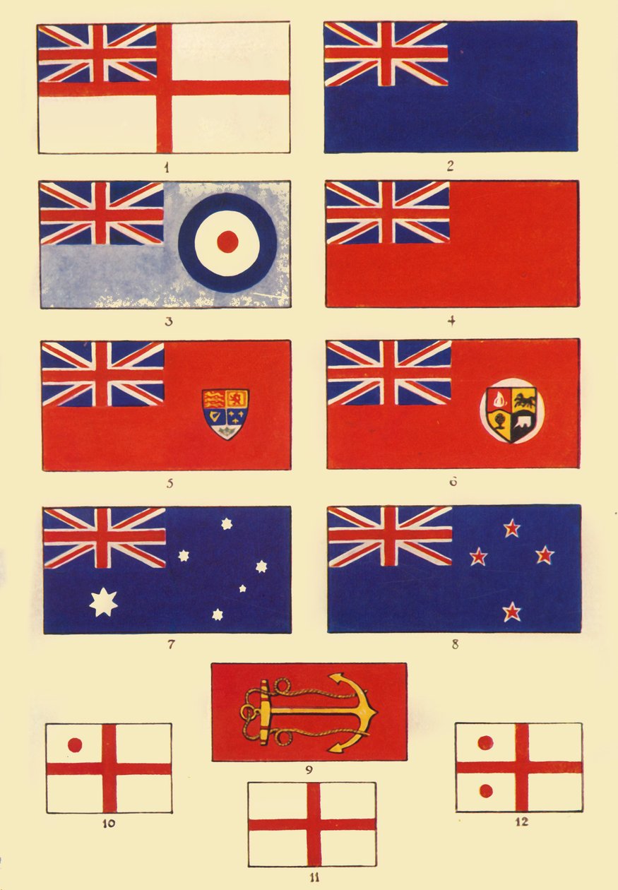 Nogle Ensigns of Britain and the Commonwealth, c1948. af Unbekannt