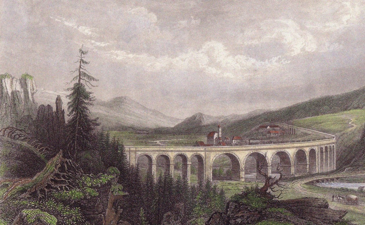 Sydbane. Viaduct Payerbach, Semmering af Unbekannt
