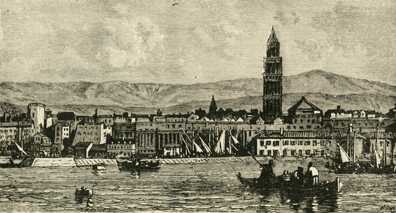 Spalatro, fra havnen, 1890. af Unbekannt