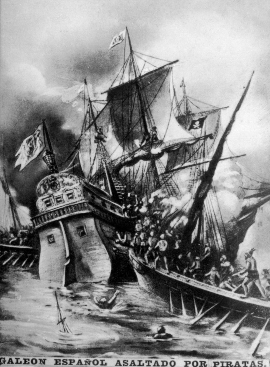 Spansk galeon overfaldet, 1600-tallet, 1920