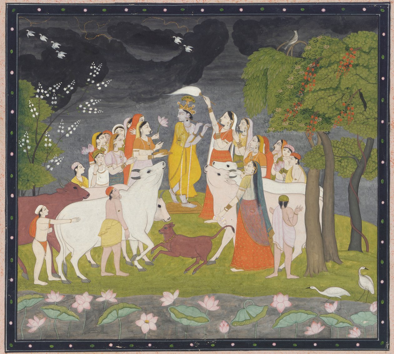Sri Krishna med fløjten, ca. 1790-1800. af Unbekannt