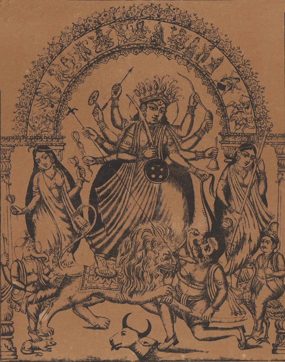 Sri Sri Durga, ca. 1875-80. af Unbekannt