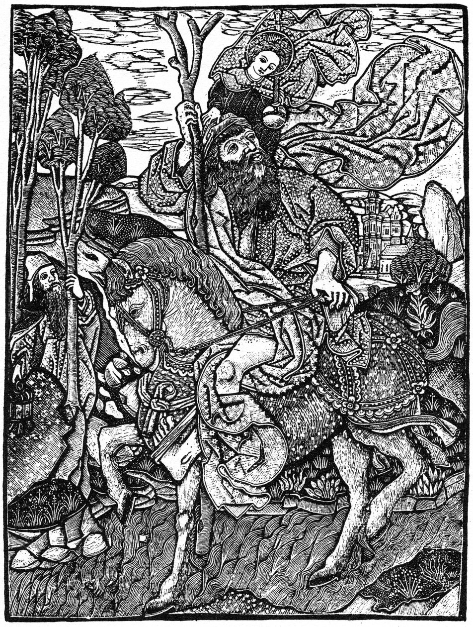 St Christopher til hest, 1964. af Unbekannt