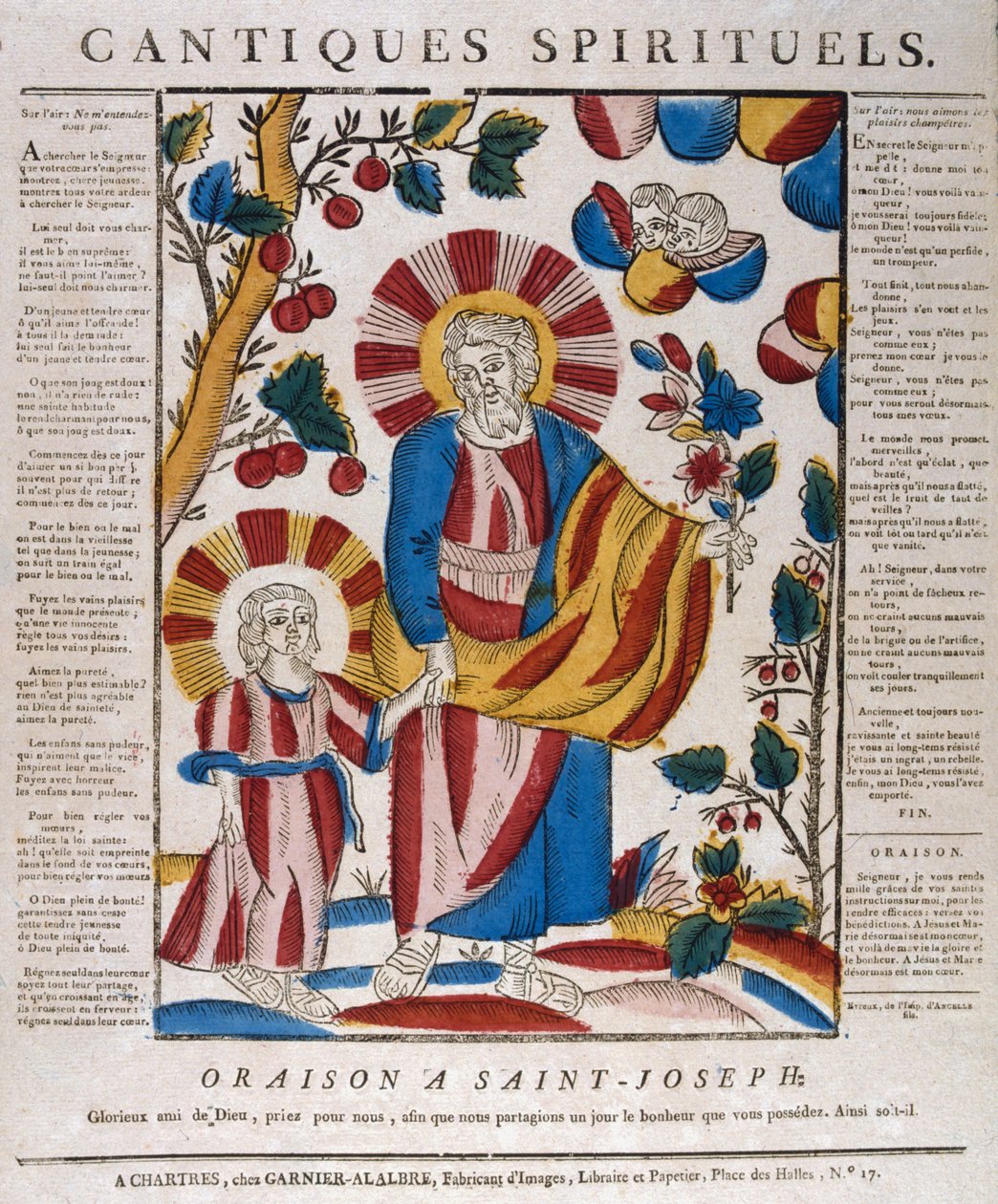 St Joseph og Jesus går hånd i hånd, 1700-tallet af Unbekannt
