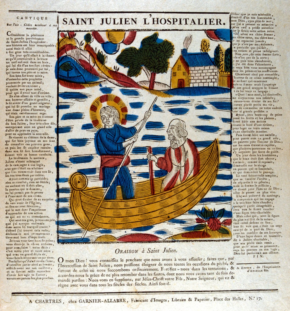 St. Julian, skytshelgen for de rejsende, 1800-tallet af Unbekannt