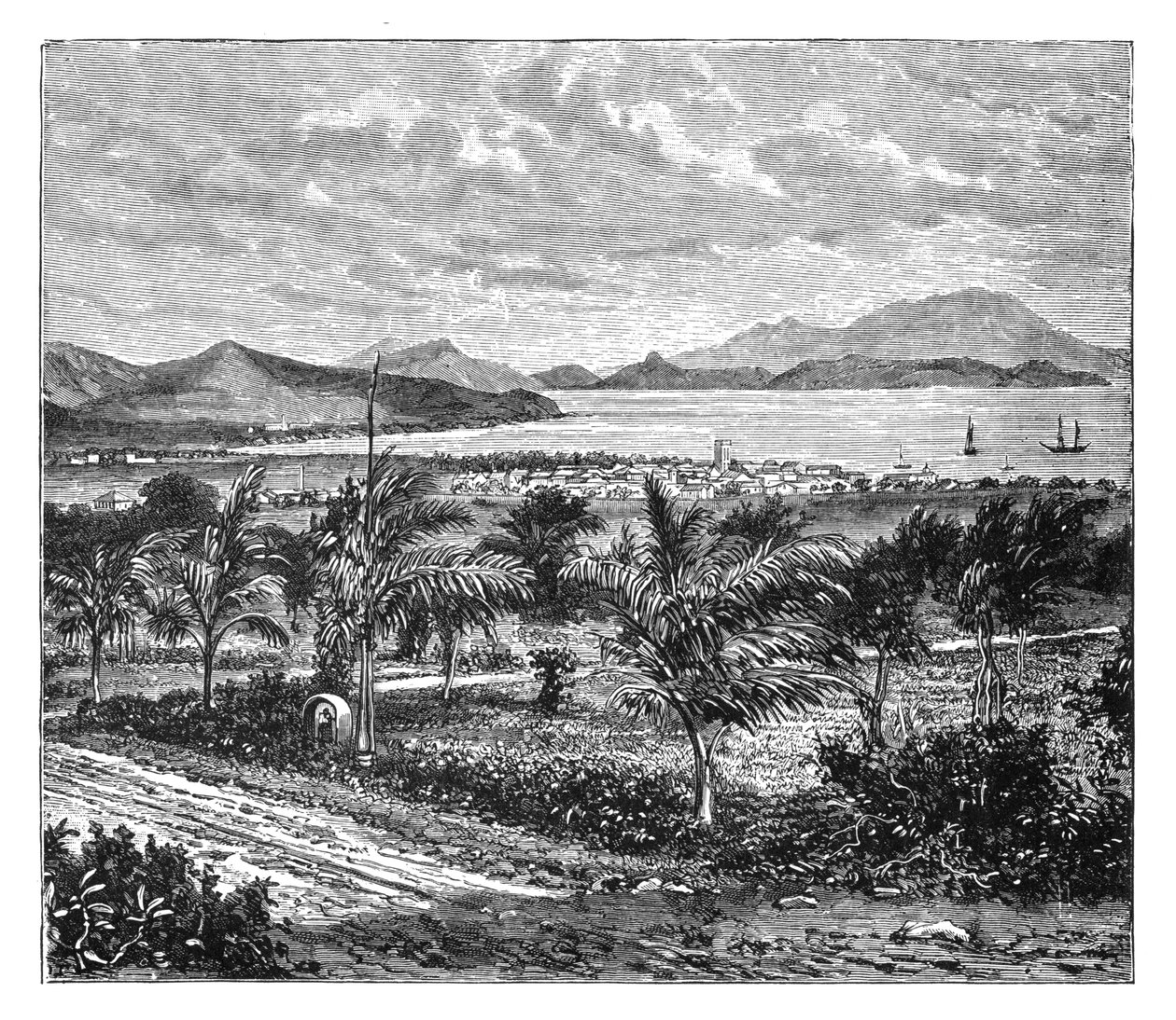 St. Kitts, udsigt taget fra Nevis, c1890 af Unbekannt