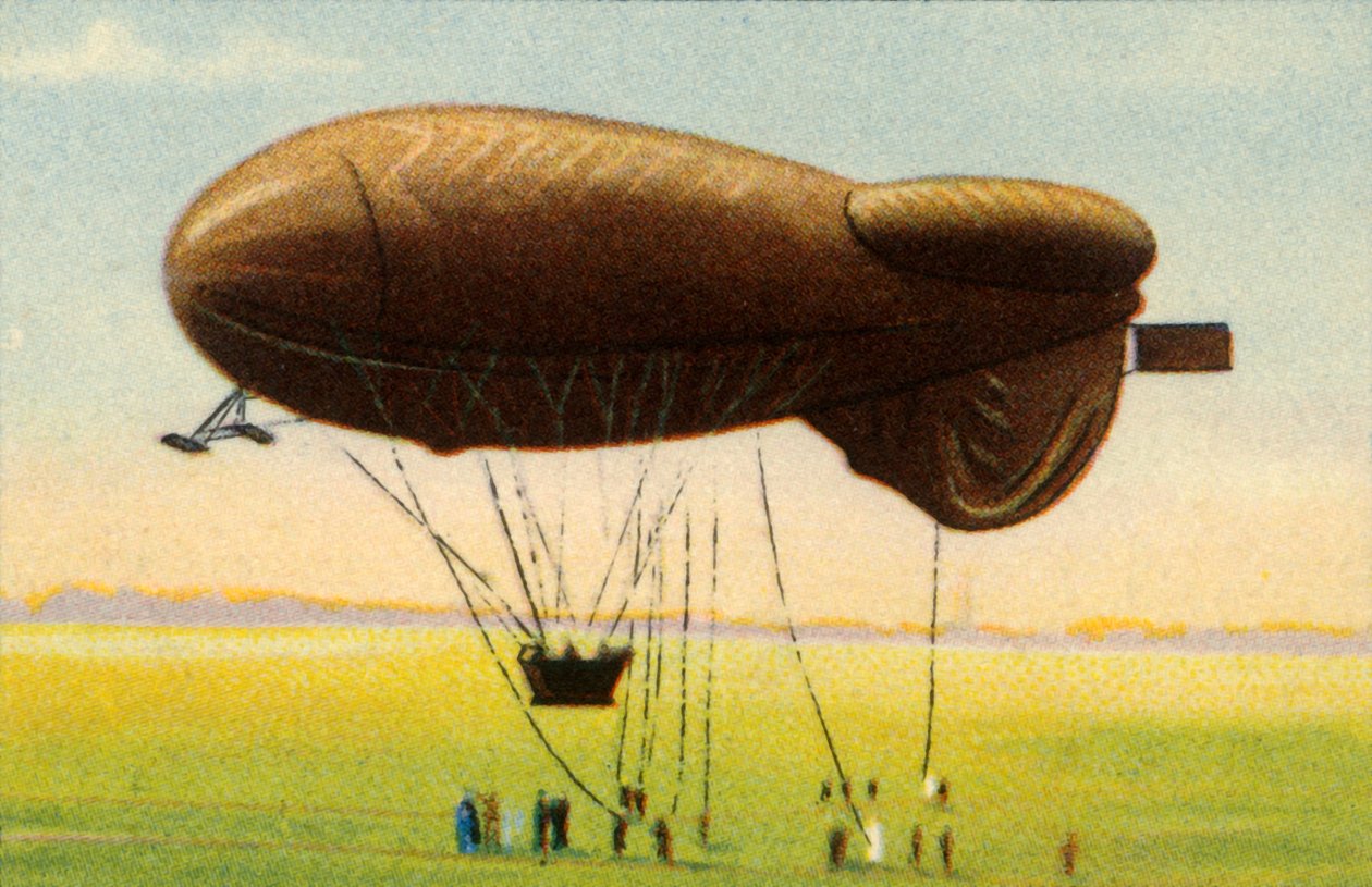 Strømlinet spærreildsballon med kurv, 1918, 1932. af Unbekannt