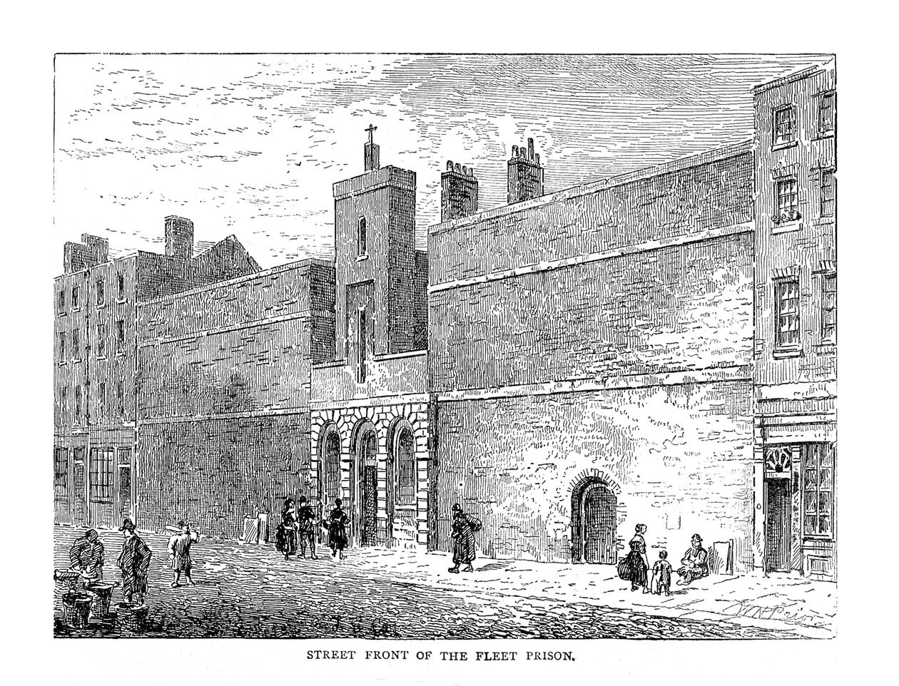 Street Front of the Fleet Prison, 1878 af Unbekannt
