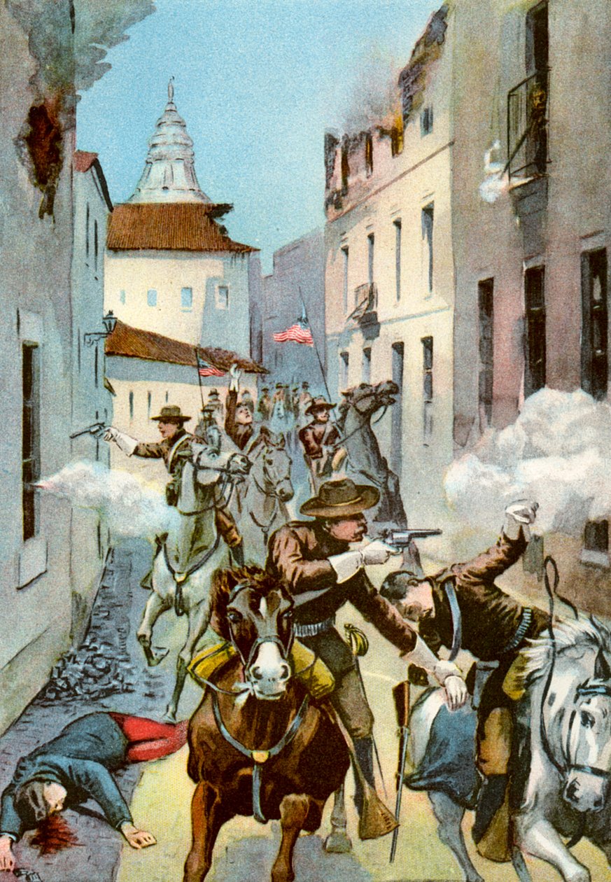 Gadekamp i Santiago, Cuba, spansk-amerikansk krig, 1898 af Unbekannt