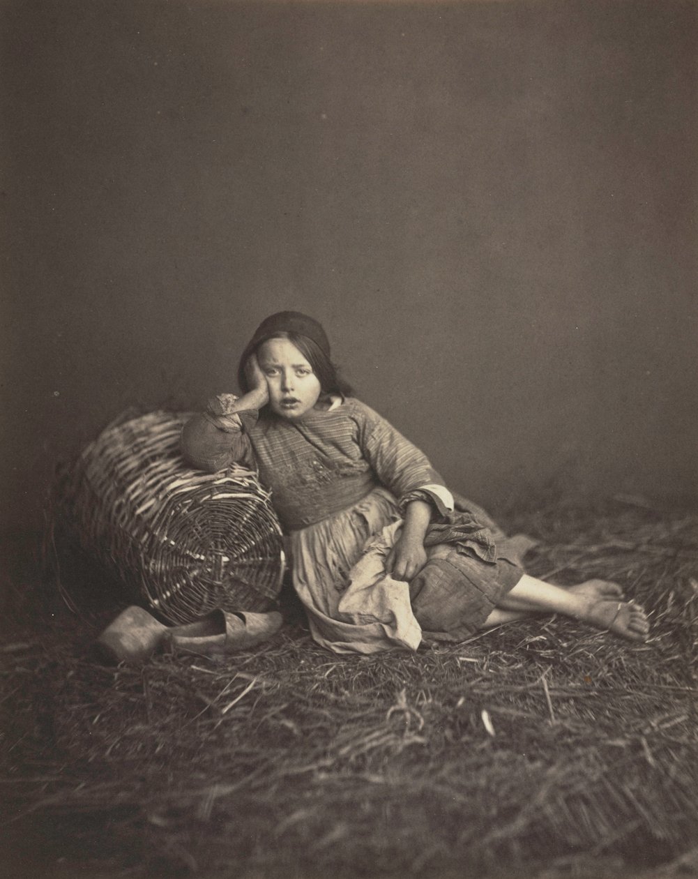 Studie af en ung bondepige, ca. 1860. af Unbekannt