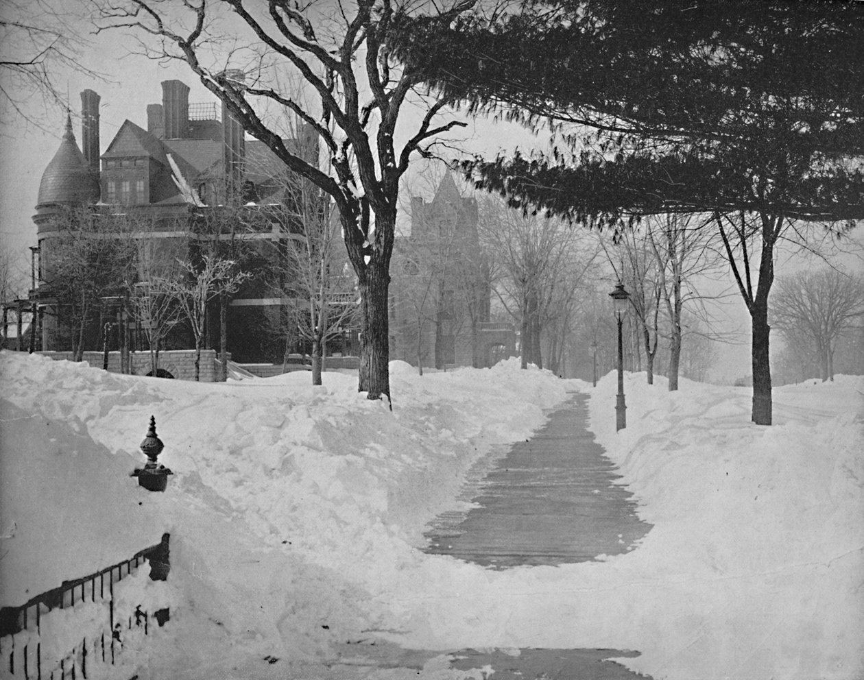 Summit Avenue i Winter, St. Paul, Minnesota, c1897. af Unbekannt