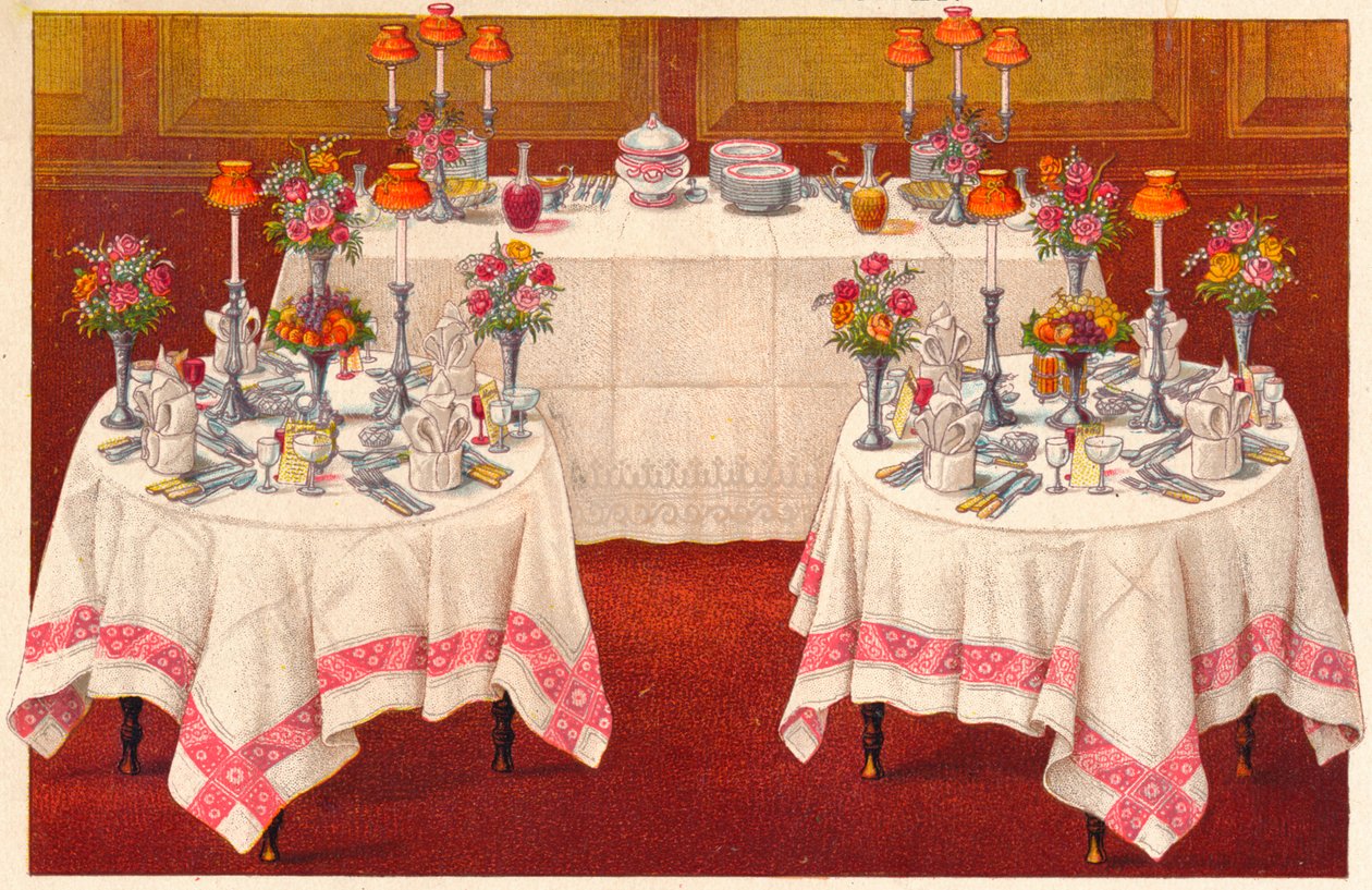 Aftensborde med buffet, c1907. af Unbekannt