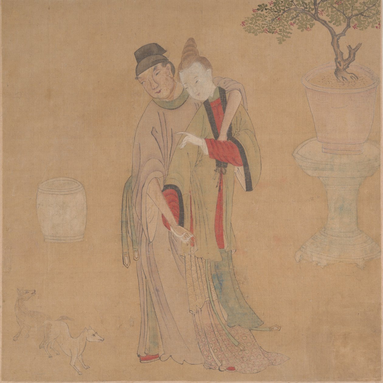Tartarofficer med blond dame, 1800-tallet. af Unbekannt