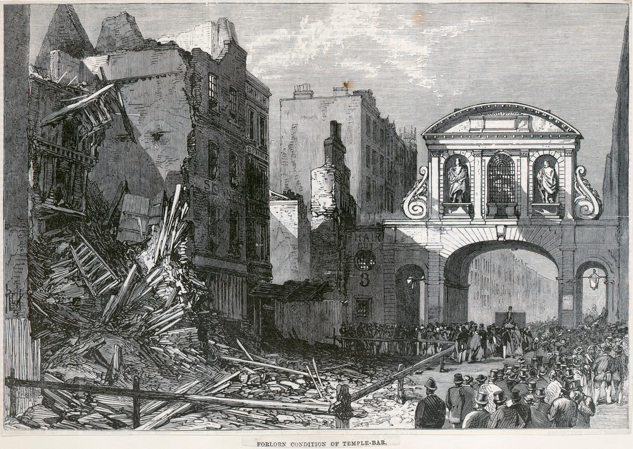 Temple Bar, London, 1877 af Unbekannt