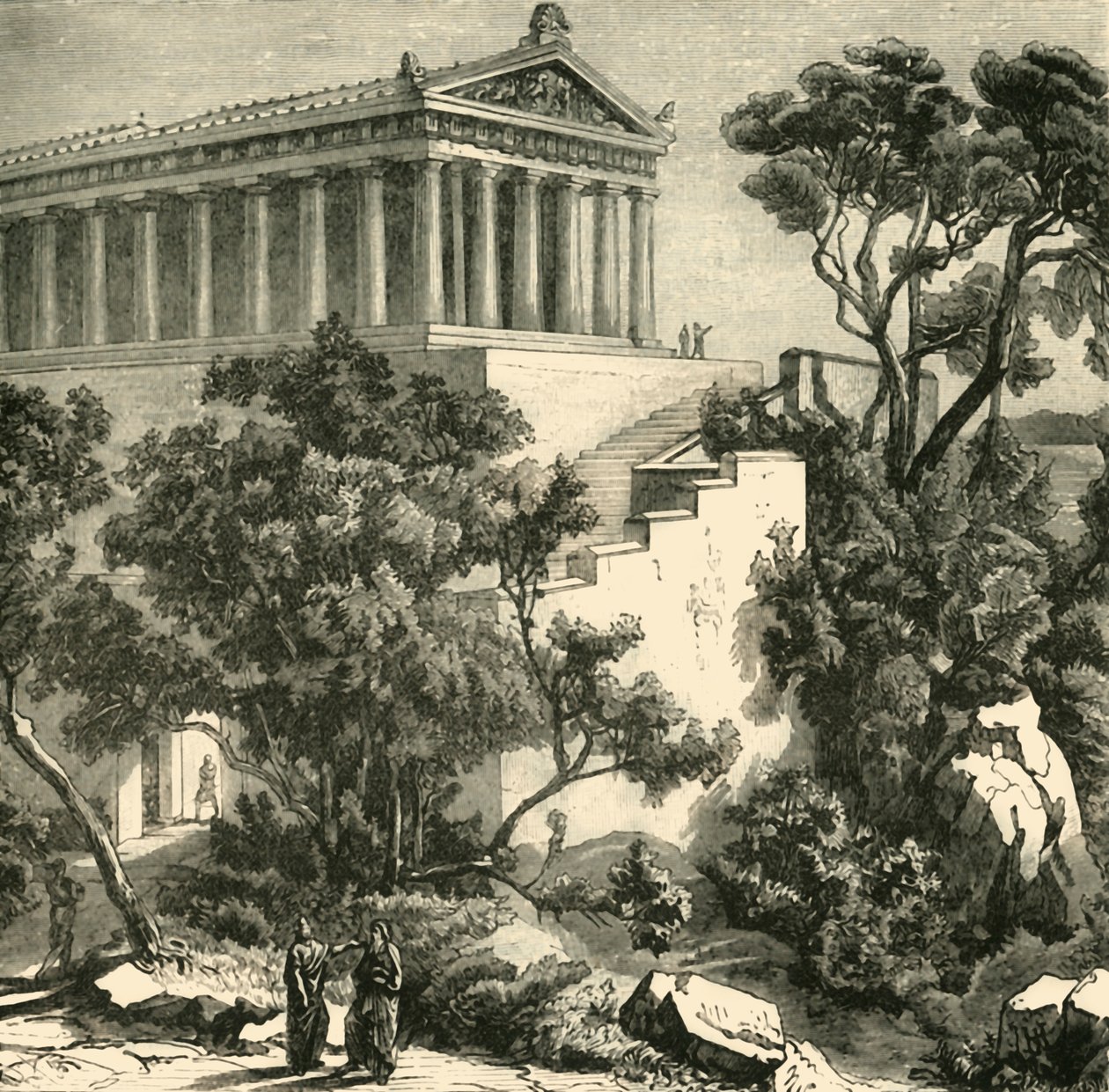 Poseidons tempel i Kalauna, 1890. af Unbekannt