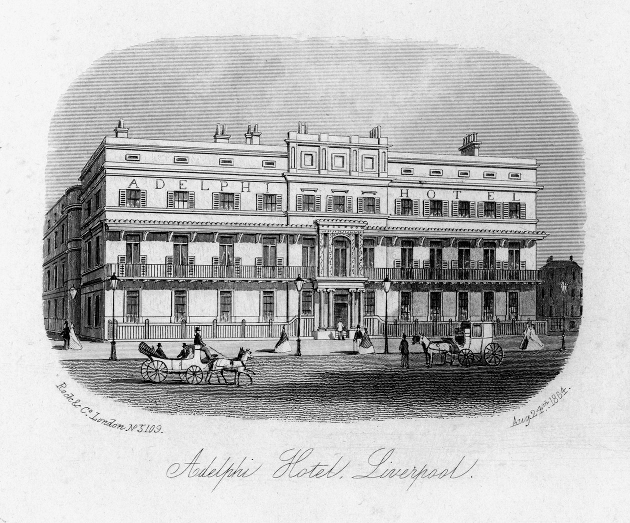 The Adelphi Hotel, Liverpool, Merseyside, 1864 af Unbekannt