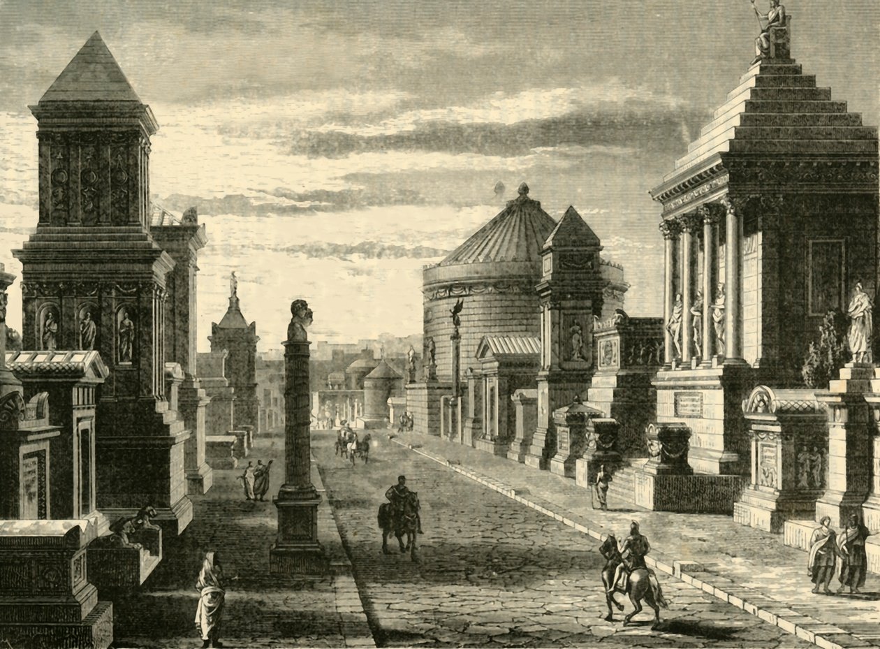 Appian Way i Rom restaureret, 1890. af Unbekannt