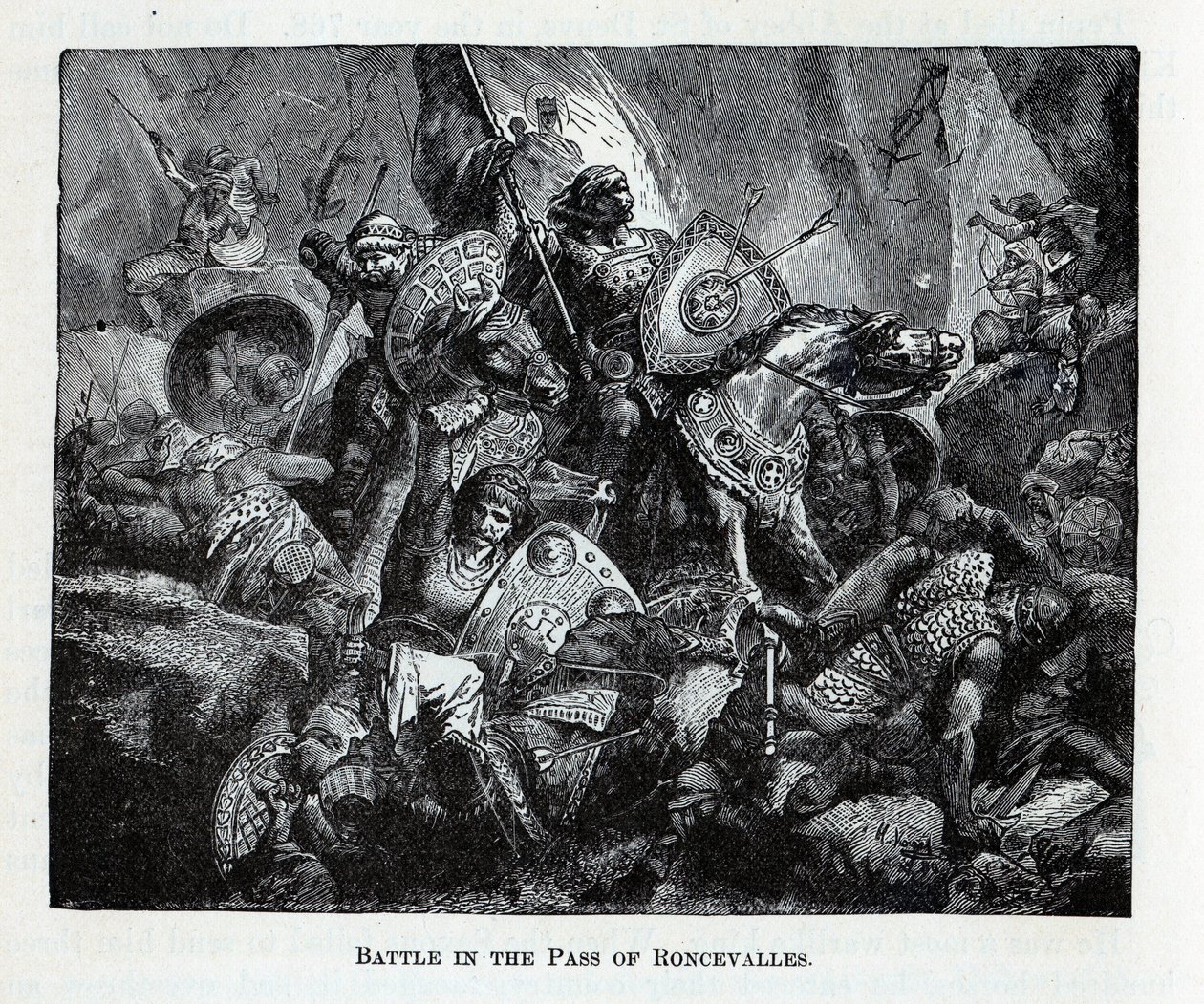 Slaget ved Roncevaux Pass, 1882 af Unbekannt