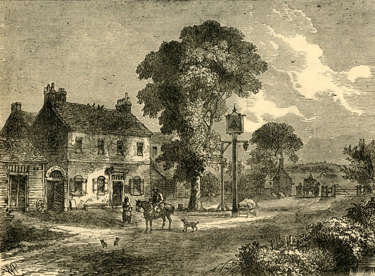 The Bell Inn, Kilburn, 1750, c1876. af Unbekannt