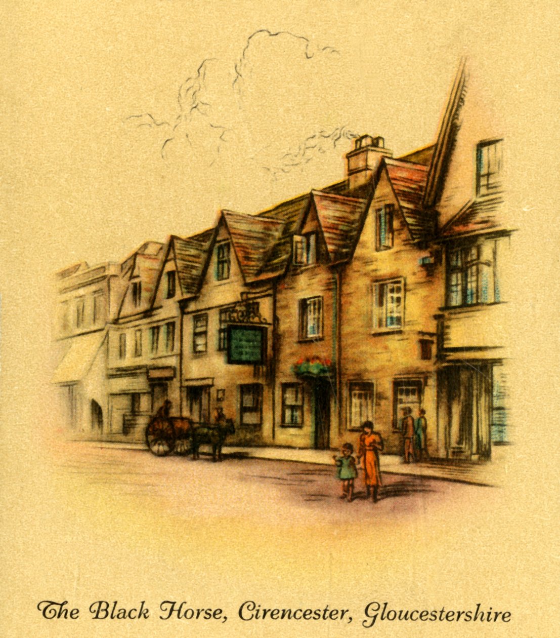 Den sorte hest, Cirencester, Gloucestershire, 1936. af Unbekannt