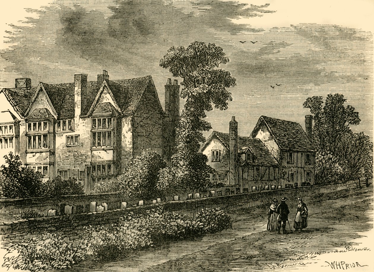 Det sorte og hvide hus, 1800, c1876. af Unbekannt
