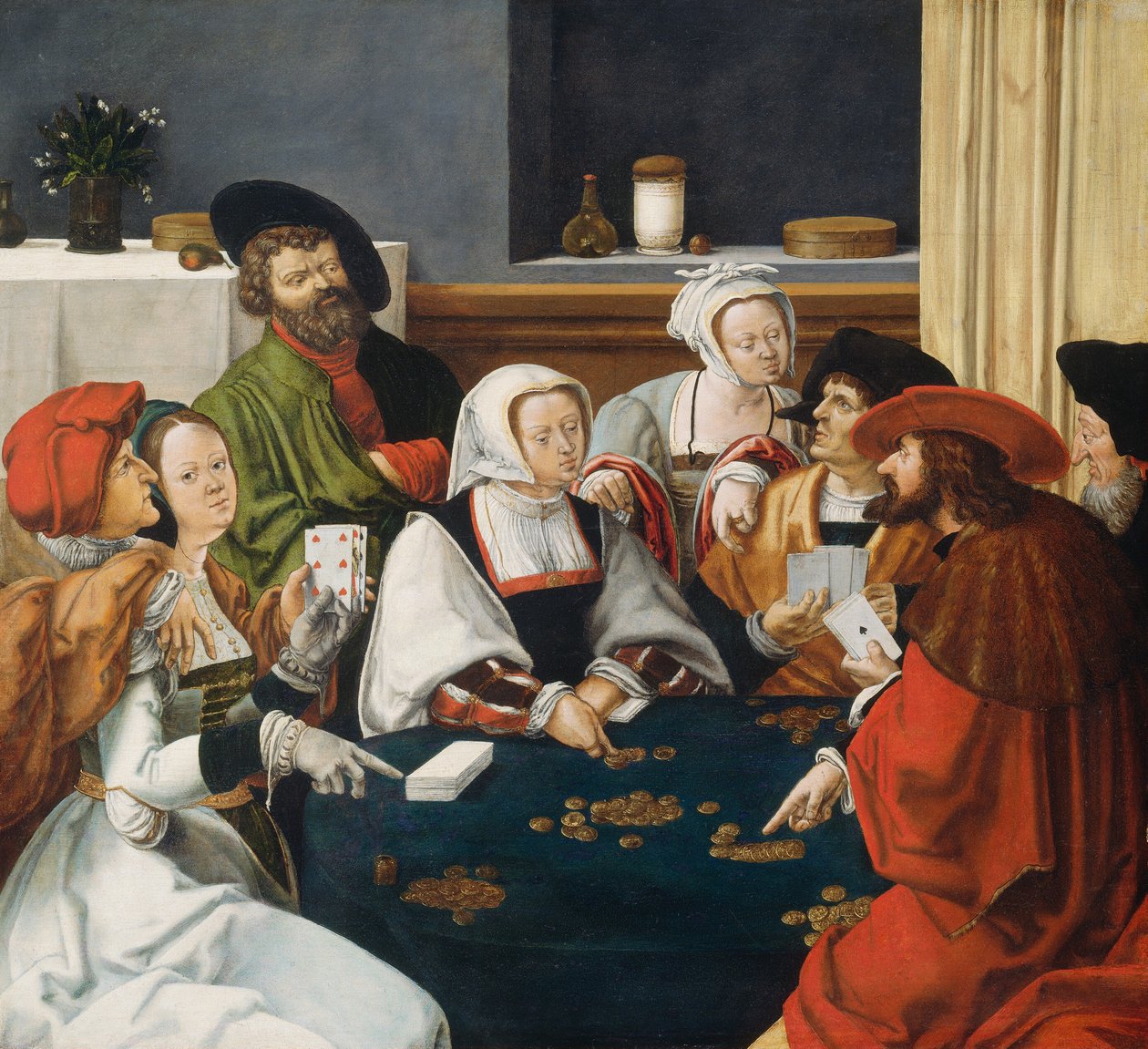 Kortspillerne, sandsynligvis ca. 15501599. af Unbekannt