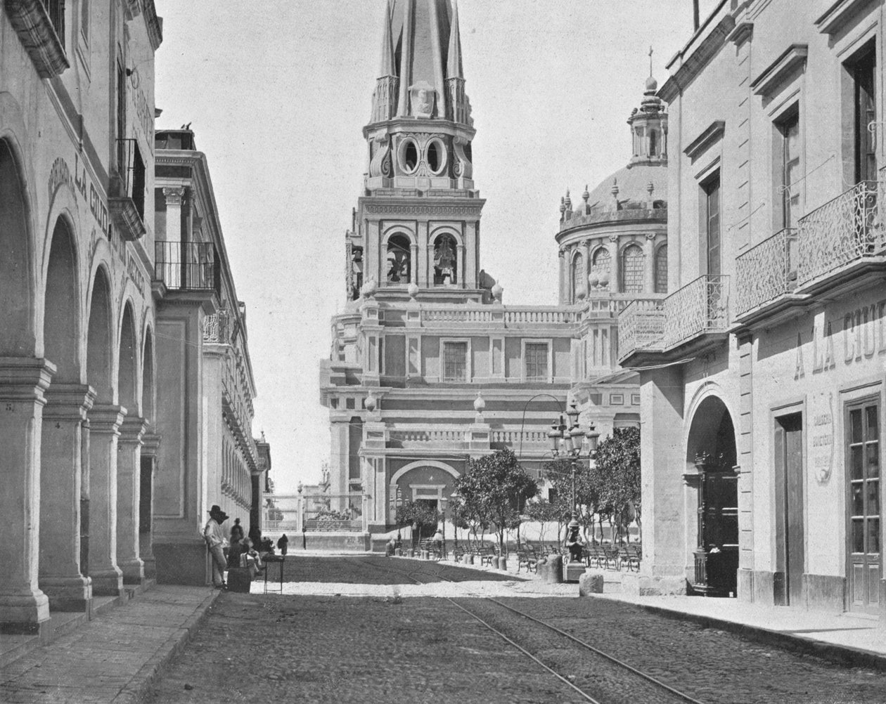 Katedralen i Guadalajara, Mexico, omkring 1900. af Unbekannt