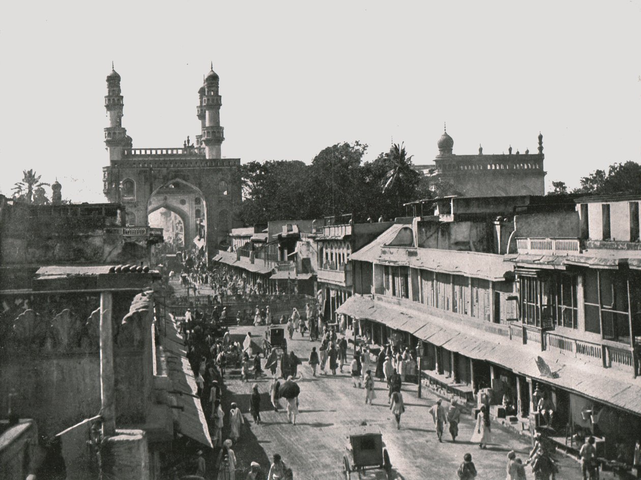 The Char Minar, Hyderabad, Indien, 1895. af Unbekannt