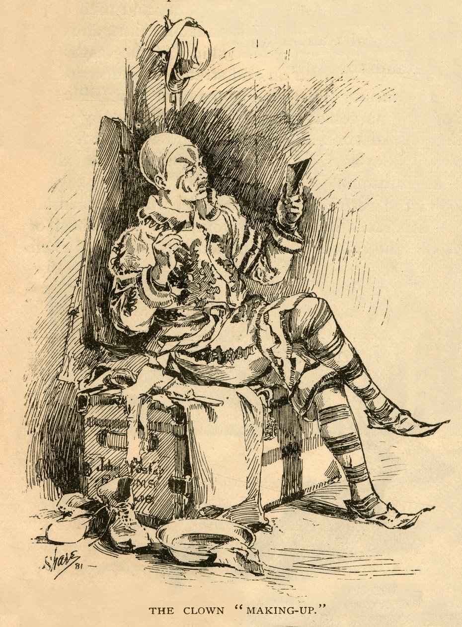 The Clown Make-Up, 1882. af Unbekannt