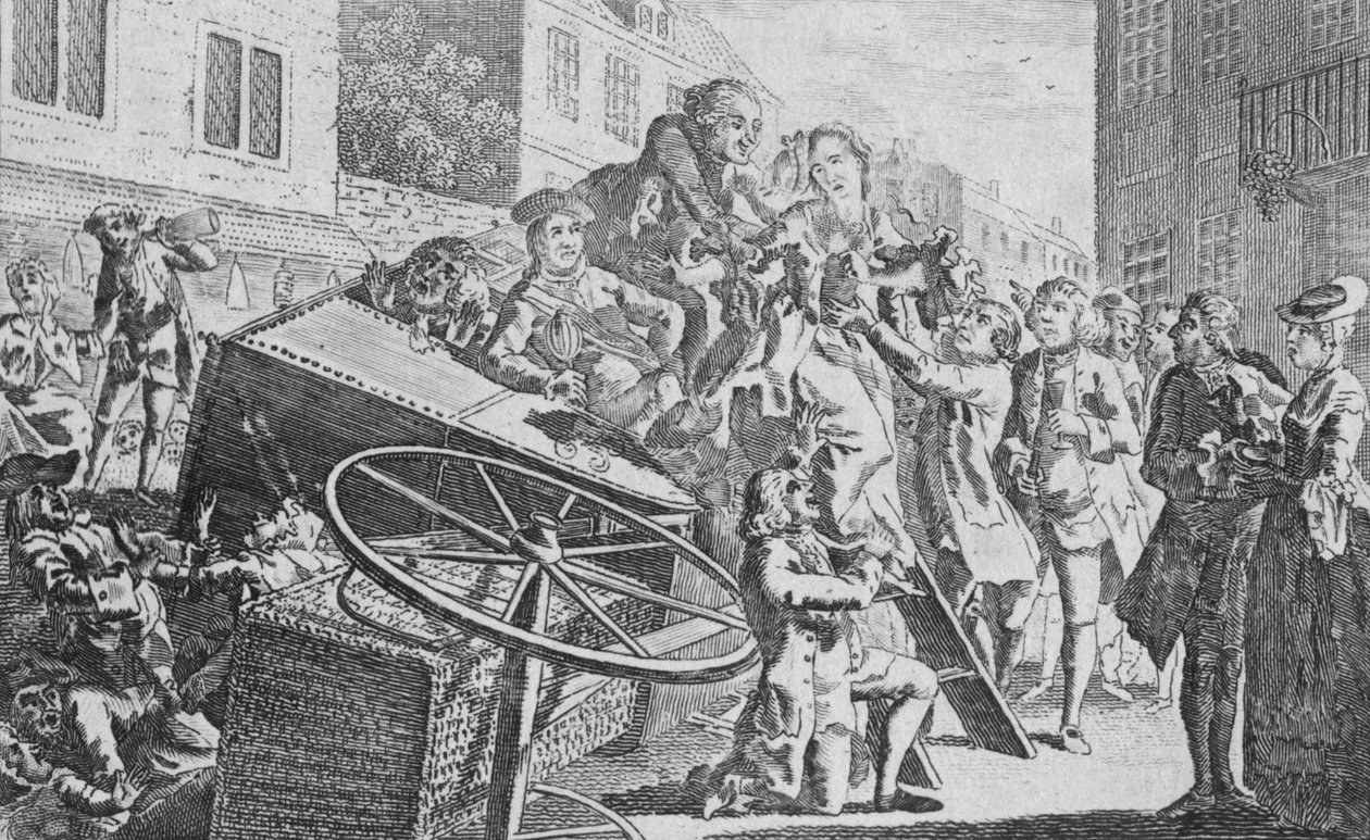 Træneren væltede, 1700-tallet. af Unbekannt