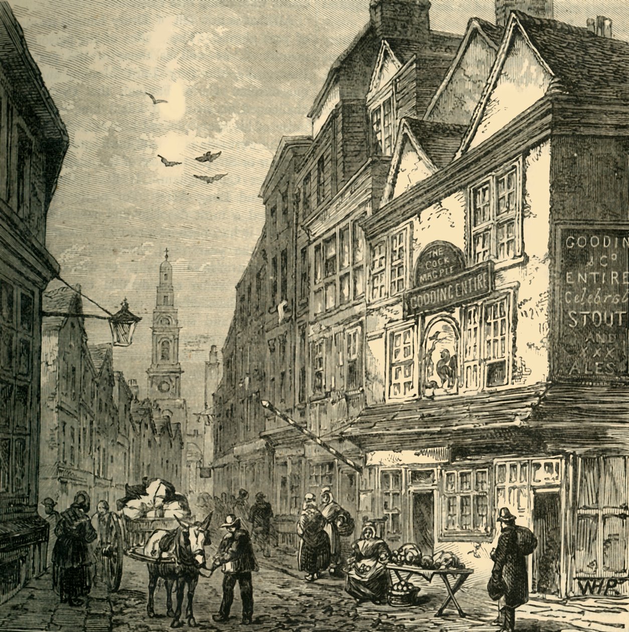 The Cock and Magpie, Drury Lane, 1881. af Unbekannt