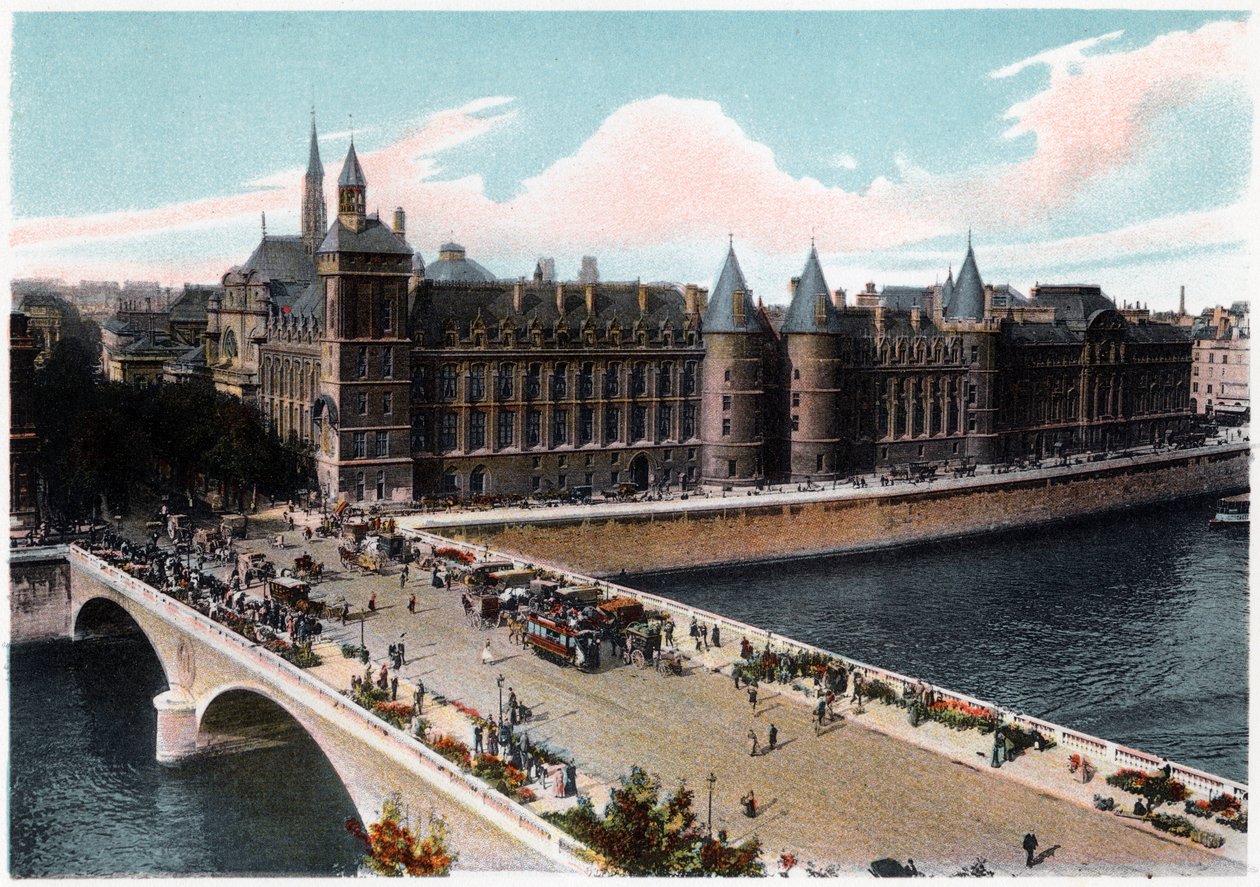 Conciergeriet og Pont Neuf, Paris, ca. 1900 af Unbekannt